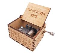 Youtang - Mini carillon con manovella in legno inciso, 18 note, carillon per bambini