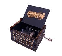 Youtang Mini carillon, manovella, carillon intagliato, legno, regali musicali (blu uccello-nero)