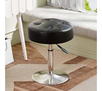 Youtanic Vanity Chair con altezza regolabile, sgabello ottomano girevole a 360° per adulti, ottomana rotonda con supporto stabile, per camera da letto, bagno, dormitorio, colore nero