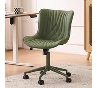 YOUTASTE Sedia da ufficio, ergonomica, design a coda di pesce, sedia da scrivania girevole con ruote, regolabile in altezza e funzione basculante, per ufficio e ufficio, tutto verde oliva