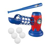 Youth Baseball Training Set | ABS 23.23in Extendable Bat 5 Ball Capacity Pitching Machine Batting Practice Outdoor Sport Game Toy Ages 3-8 Skill Development Family Backyard Play Use