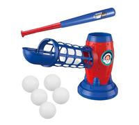 Youth Baseball Training Set | ABS 23.23in Extendable Bat 5 Ball Capacity Pitching Machine Batting Practice Outdoor Sport Game Toy Ages 3-8 Skill Development Family Backyard Play Use