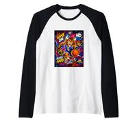 Youth Basketball Mania Space Galaxy Graffiti Art Maglia con Maniche Raglan
