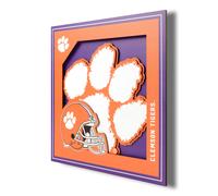 YouTheFan NCAA Clemson Tigers 3D Logo Serie Wall Art - 12x12