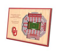 YouTheFan NCAA - Oklahoma Sooners, vedute dello stadio della squadra, dimensioni desktop, 30,5 x 20,3 cm, venature del legno