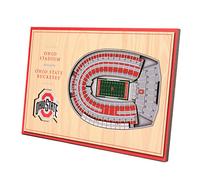 YouTheFan NCAA - StadiumViews, dimensioni desktop, 30,5 x 20,3 cm, Ohio State Buckeyes, venature del legno