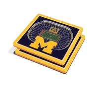 YouTheFan NCAA Wolverines Michigan Stadium 3D StadiumViews Coaster, colore della squadra, 4 "x 4" x .315"