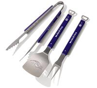YouTheFan NFL Baltimore Ravens Spirit Series - Set da barbecue in acciaio inox, 55,9 x 22,9 cm