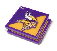 YouTheFan NFL Minnesota Vikings 3D Logo Series Sottobicchieri 4"" x 4""