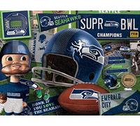 YouTheFan NFL Seattle Seahawks - Puzzle in legno della serie retrò, colori della squadra, 45 x 33 cm