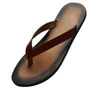 Youthful flying Pelle Infradito Uomo Estive Ciabatte Spiaggia Piscina Sandali Cuoio Leggere Antiscivolo Gomma Suole(Size:39 EU,Color:Marrone)
