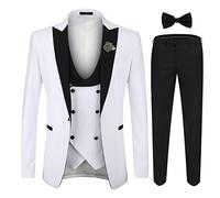 YOUTHUP Abito da Smoking da Uomo in 3 Pezzi con Revers a Lancia a 1 Bottone (Gilet e Pantaloni Blazer)
