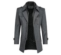 YOUTHUP Cappotto Uomo Invernale Lana Trincea Regular Fit Elegante | Tessuto lana caldo e resistente, taglio confortevole, ideale per la stagione invernale
