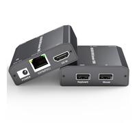 YOUTINGHDAV HDMI USB KVM Extender, KVM USB HDMI Extender over CAT6 / CAT5e fino a 150 m, Latenza Lossless Plug and Play, 1080P @60 Hz, Loop Out, POE, Mouse and Keyboard Remote Control PC