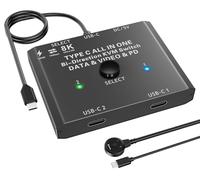 YOUTINGHDAV Switch USB C 2 in 1 out, USB C KVM Switch 2 Laptop 1 Monitor 4K @120Hz, 100W PD / USB3.1 Gen 2 / 10Gbps /Wired Remote