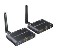 YOUTINGHDAV Trasmettitore e ricevitore wireless HDMI KVM 200M/660FT, HDMI USB KVM Extender 1 PC 2 monitor divisi mouse e tastiera, loop out, 1080P@60Hz, con 2 cavi USB