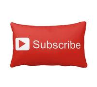 Youtube Subscribe Pillow Personalized 30x20 Inch Square Cotton Throw Pillow Case Decor Cushion Covers by Dear Deer