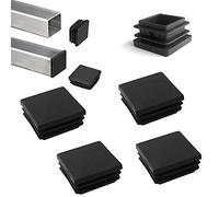 YouU 100x100mm Tappi in plastica nero per Tubo Quadrato Tappo Recinzione Copertura Messaggio Chair Glide Inserire Finitura Plug Heavy Duty Tubing Messaggio (4 pezzi)