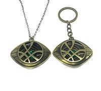 YouU 2 Pezzi Collana e Portachiavi Doctor Strange Eye of Agamotto Costume Prop Ciondolo in Pietra