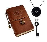 YouU 3 collane con ciondolo a forma di chiave con occhi a bottone, accessori per costumi, gioielli, diario in stile vintage, per Halloween, Natale, compleanno