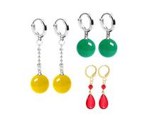 YouU 3 paia di adesivi Dragon B. Cosplay Jewelry Son Goku orecchini a goccia 20 adesivi anime per uomini e donne giallo/verde scuro totale 23 pezzi