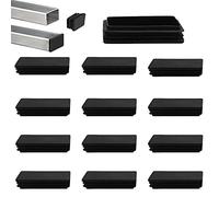 YouU 60x40mm Inserto Tappo Rettangolare nero per Tubo Rettangolare Tappo Recinzione Copertura Messaggio Chair Glide Inserire Finitura Plug Heavy Duty Tubing Messaggio (18 pezzi)