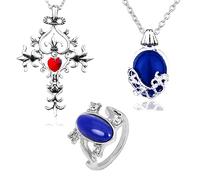 YouU Daywalking Katherine Sapphire Crystal Collane Vampiro Croce Simbolo Collane Elena Daylight Anello per i fan con adesivo 23 pz