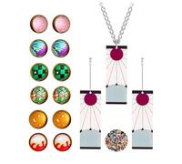 YouU Demon S. Set di orecchini, collana Tanjiro Gioielli di moda accessori adesivi anime 33 pezzi