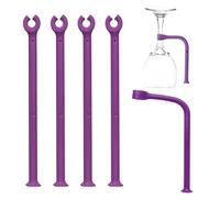YouU - Supporto per bicchieri da vino in silicone, per lavastoviglie, 4 pezzi, colore viola