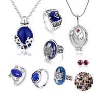 YouU The Vampire Gioielli Elena Gilbert Apertura Vervain Locket Collana con ciondolo in cristallo zaffiro 28 pezzi
