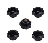 YouU Universale Nero Plastica a Forma Stella Testa Serraggio Dadi Manopola Del Tornio Maniglia per Macchine Utensili (M6)