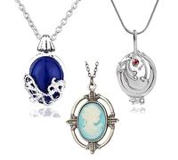 YouU UoYu The Vampire Daywalking Katherine Sapphire Crystal Collane Elena Gilbert Apertura Verbain Locket Ciondolo Bronzo Testa di Pietra Charm Collana con Adesivi 23 pezzi