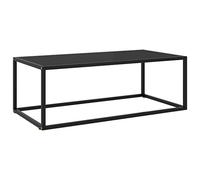 Youuihom Tavolino Basso, Tavolo da Fumo, Tavolino da Salotto Nero con Vetro Nero 100x50x35 cm Adatto per Club,Uffici, Aree di Attesa, Hotel, Caffè, Soggiorno, Appartamento