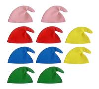 YouXiaor 10 Pezzi Cappello da Elfo, Multicolore Elfo Cappello,Cappello di Babbo Natale,Cappelli di Natale Unisex per Adulti e Bambini,per Festa di Natale Costume Cosplay Capelli Accessori (5 Colori)