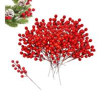 YouXiaor 32 Pezzi Bacche di Agrifoglio Natale, Artificiale Bacche Di Agrifoglio Steli Bacche Rosse Artificiali Agrifoglio Rosso Artificiale Berry per Albero Di Natale Ghirlande Feste Di Natale
