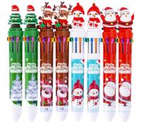 YouXiaor 8 Pezzi Penna a sfera di Natale,Penna in gel Natale 10-in-1 Penne a Sfera Multicolore Retrattili Penna dell'albero di Natale Penna a Sfera Carina per Regalo di Natale per Studenti Bambini