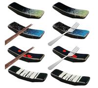 YouXiaor 8 Pezzi Porcellana Porta Bacchette,Ceramica Supporto per Bacchette Porta Bacchette a Prova di Caduta Chopstick Rest Poggia Bacchette Giapponesi Porta Bacchette Riutilizzabile (B)