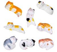 YouXiaor 8PCS Ceramica Supporto per Bacchette,Riutilizzabile Poggia Bacchette a Forma di Gatto Portabacchette in Ceramica Bacchette Supporto per Sala da Pranzo Ristorante Casa