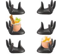 YouXiaor Portauovo, 6PCS Portauovo con Base Ceramica Porta Uova in Porcellana Uovo Tazze Egg Cup Set Portauova Uovo Tazze Titolari Portatile Tondo Egg Cup Morbido Cartoni Animati Egg Cup