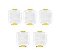 YOUYA DENTAL - Set di 5 scatole per denti a forma di corona dentale, con membrana trasparente, scatola per dentiera e ponte con chiusura