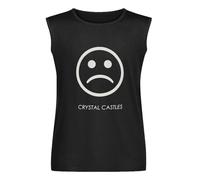 youyasi Crystal Castles Band Sad Face T-Shirt Sleeveless T-Shirt Black