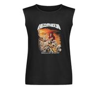 youyasi Helloween Walls of Jericho'85 Gamma Iron Saviour Rage T Shirt Sleeveless T-Shirt Black