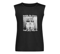 youyasi OTC Shinning Horror T Shirt Men Cotton Vintage T-Shirt Redrum Movie Grady Twins Scary Creepy Halloween Tee Short Sleeve Clothes Sleeveless T-Shirt Black