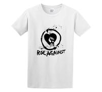 youyasi Rise Against Band Logo Creativity Nightclub Pattern Super T-Shirt White XL
