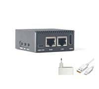 youyeetoo FriendlyElec NanoPi R3S-LTS Mini router, 1/2 GB LPDDR4, 0/32 GB eMMC, RK3566 Soc, OpenWRT con Dual Gbps Ethernet, per IOT NAS Smart Home Gateway (2 GB RAM, 32 GB eMMC, con alimentatore di