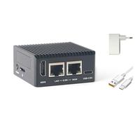 youyeetoo FriendlyElec NanoPi R76S Router Development Board | RK3576 8 core 2,2 GHz | 2 X 2,5 G Ethernet | 6 top NPU | M.2 Slot & USB 3.2 | IoT/Linux/Android (4 GB RAM - 32 GB eMMC, con alimentatore