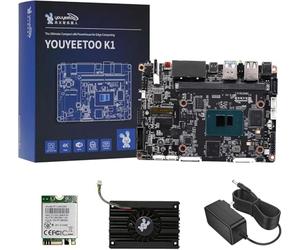 youyeetoo K1 Intel N100 x86 Single Board Computer Windows 10/11 Linux Mini PC, 4K Dual Media Server, 2X Gbe RJ45, M.2 2280 NVMe/SATA 3.0 SSD, Dev Board per AI IoT Edge (SBC Kit, 16+256GB)