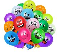 YOUYIKE 20/50/100/200 Pièces Ballons Emoji, 12 Pouces Ballons Smiley de Fête de Couleurs, Ballons en Latex Série Émotion, Ballons Emoticones Enfants, pour Fêtes, Anniversaire, Déco(20)