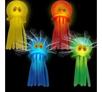 YOUYIKE 4 Pezzi Polpo Luminosi Giochi Bagnetto, Giocattoli per Il Bagno del Bambino, D'acqua Polpo, Animali Acquatici con Effetto Bomba d'Acqua, Adatto per Piscine, Piscine, Vasche da Bagno