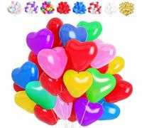 YOUYIKE 50 Pezzi Palloncini, Palloncini Cuore in Lattice Elio Matrimonio Cuoricini Decorazione Palloncinis a Forma di Cuore San Valentino Fidanzamento (Multicolore)
